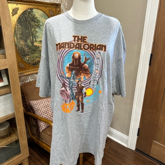 Star Wars Gray Mandalorian Graphic Unisex T-Shirt size XXL - Picture 1 of 4